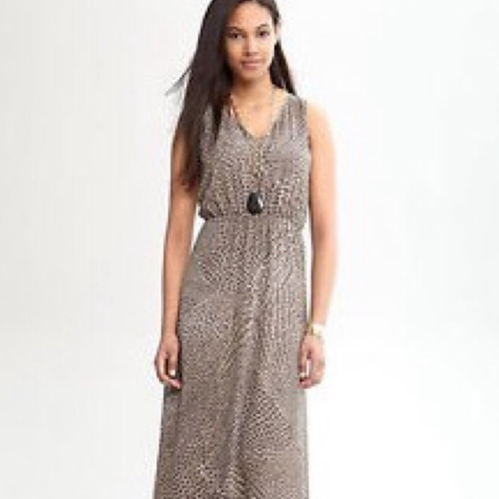 Banana Republic Animal Print Sleeveless Maxi Sundress